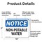 Signmission Non-Potable Water, 10 in W x Rectangle, Aluminum OS-2PACK-NS-A-710-L-15100 - alternate 2